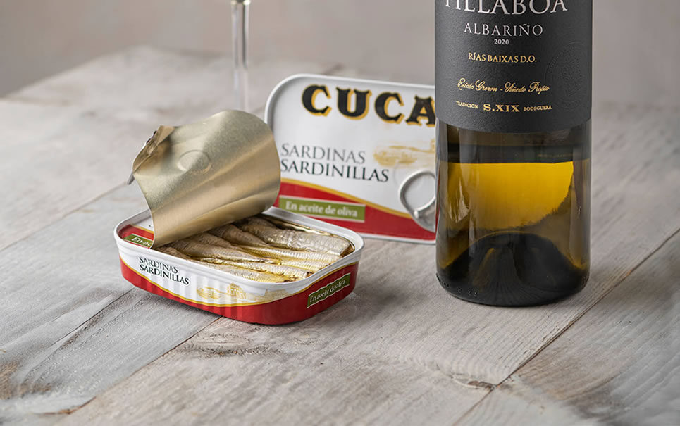 Maridaje de Sardinillas CUCA y Albariño